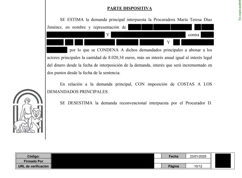 parte dispositiva caso rojano vera 1