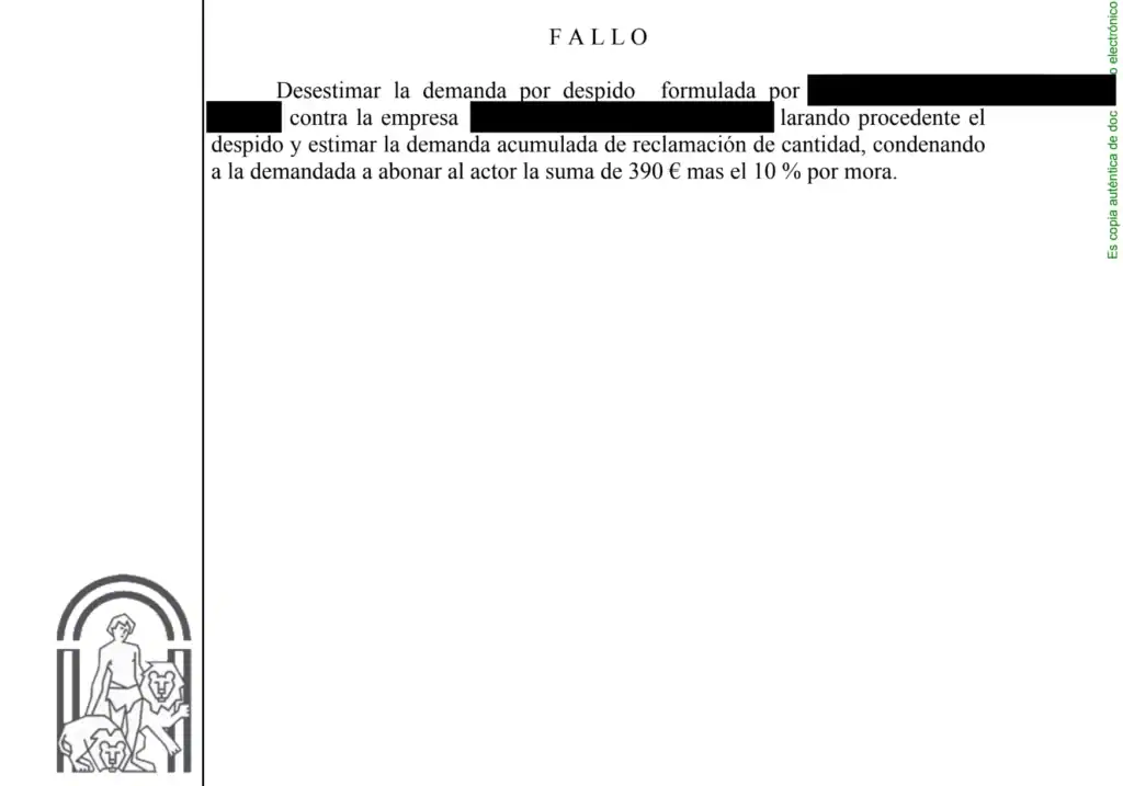 Despido procedente de conductor por negligencia grave